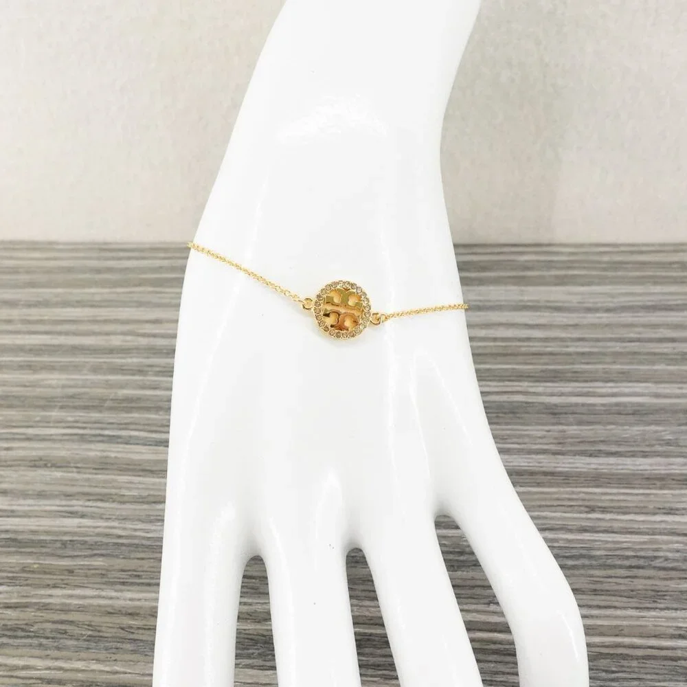 Tory Burch Miller Pave Chain Bracelet Gold OS - Picture 10 of 10